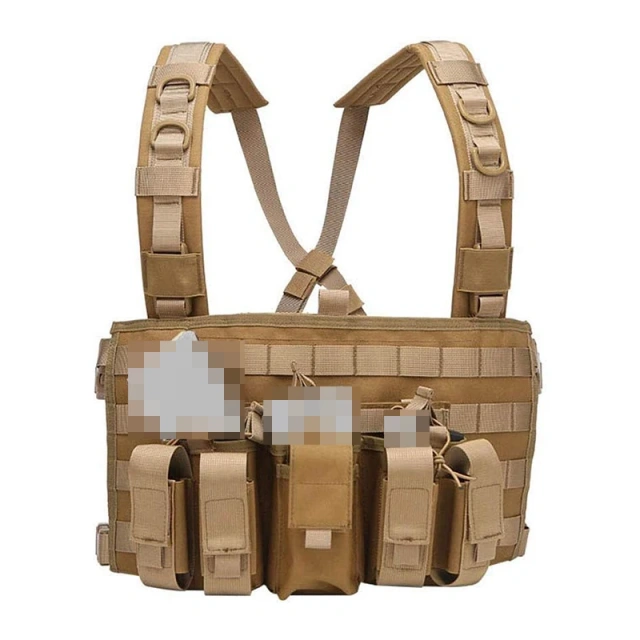 Outdoor Tactical Gear Molle Vest Pouch Bag Carrier Camouflage Tactical Chest Rig Heavy Duty Tactical Chest Rig Vest Tactical Gear Chest Rig Vest Bag Tactical Vest Chest Rig with Magazine Pouch Heavy Duty Molle Tactical Vest