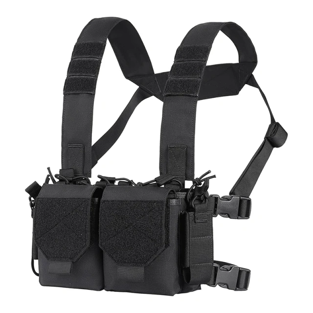 Wholesale Tactical Chest Rig Camouflage Tactical Vest Adjustable Detachable Tactical Molle Chest Rigs with Mag Pouch Multipurpose Tactical Chest Rig Elastic Tactical Chest Rig with Mag Pouch High Quality Tactical Chest Rig for Hunting