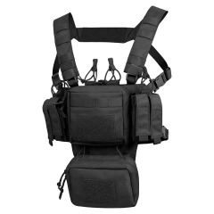 Wholesale Tactical Chest Rig Camouflage Tactical Vest Adjustable Detachable Tactical Molle Chest Rigs with Mag Pouch Multipurpose Tactical Chest Rig Elastic Tactical Chest Rig with Mag Pouch High Quality Tactical Chest Rig for Hunting
