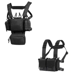 Wholesale Tactical Chest Rig Camouflage Tactical Vest Adjustable Detachable Tactical Molle Chest Rigs with Mag Pouch Multipurpose Tactical Chest Rig Elastic Tactical Chest Rig with Mag Pouch High Quality Tactical Chest Rig for Hunting