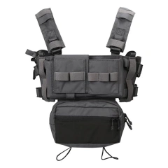 Nylon Tactical Molle Chest Rig with Mag Pouches Modular Micro Tactical Vest for Hunting Training Outdoor Chest Rig Bag Vest Multi Functional Adjustable Training Tactical Chest Rig Bag Heavy Duty Tactical Chest Rig