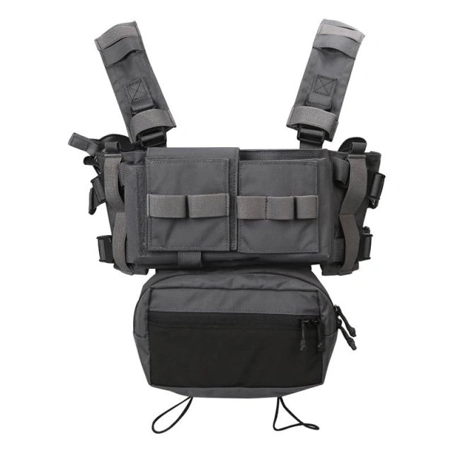 Nylon Tactical Molle Chest Rig with Mag Pouches Modular Micro Tactical Vest for Hunting Training Outdoor Chest Rig Bag Vest Multi Functional Adjustable Training Tactical Chest Rig Bag Heavy Duty Tactical Chest Rig
