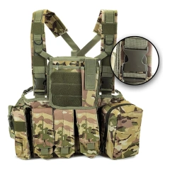 Hot Sale Tactical Chest Rig Vest Outdoor Hunting Tactical Chest Rig Adjustable Chest Rig with Pouches Tactical Chest Mini Rig Quick Release Multifunctional Tactical Vest Outdoor Tactical Vest Chest Rig with Multi-Pockets