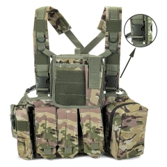 Hot Sale Tactical Chest Rig Vest Outdoor Hunting Tactical Chest Rig Adjustable Chest Rig with Pouches Tactical Chest Mini Rig Quick Release Multifunctional Tactical Vest Outdoor Tactical Vest Chest Rig with Multi-Pockets