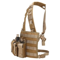 Outdoor Tactical Gear Molle Vest Pouch Bag Carrier Camouflage Tactical Chest Rig Heavy Duty Tactical Chest Rig Vest Tactical Gear Chest Rig Vest Bag Tactical Vest Chest Rig with Magazine Pouch Heavy Duty Molle Tactical Vest