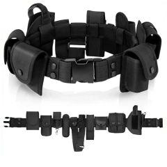 Tactical Modular Equipment System Molded Duty Belt Set High Density Material Flashlight Pouch Baton Holster Tactical Belt  Adjustable Sports Hiking Rigger Nylon Web Work Belt with Heavy Duty Quick Release Buckle Tactical Belt