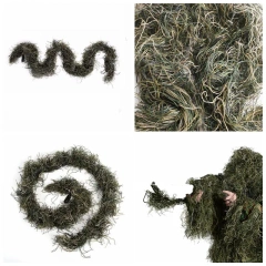 Camouflage Ropes Camouflage Ghillie Suit Accessories Factory Wholesale Elastic Synthetic Fiber CS Wraps Jungle Desert Snow Ghillie Cover Wrap Synthetic Elastic Strap Camouflage Hunting Blind Ropes