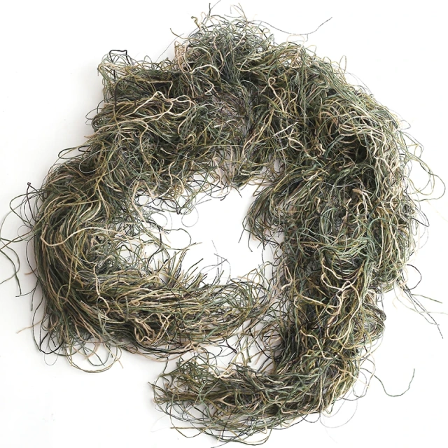 Camouflage Ropes Camouflage Ghillie Suit Accessories Factory Wholesale Elastic Synthetic Fiber CS Wraps Jungle Desert Snow Ghillie Cover Wrap Synthetic Elastic Strap Camouflage Hunting Blind Ropes