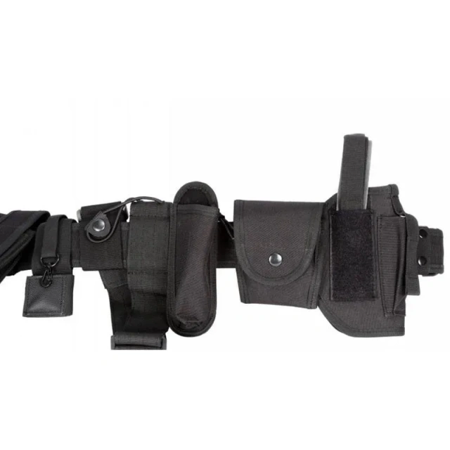 Tactical Modular Equipment System Molded Duty Belt Set High Density Material Flashlight Pouch Baton Holster Tactical Belt  Adjustable Sports Hiking Rigger Nylon Web Work Belt with Heavy Duty Quick Release Buckle Tactical Belt