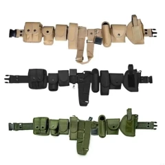 Camping and Everyday Use Sport Enthusiasts Multiple Pocket Tactical Waist Belt Fast Release Buckles Adjustable Belt for Hunting  Multifunctional Wear-resistant Elastic Stretch Belt Adjustable Durable No Metal Tactical Hiking Metal Free Belt