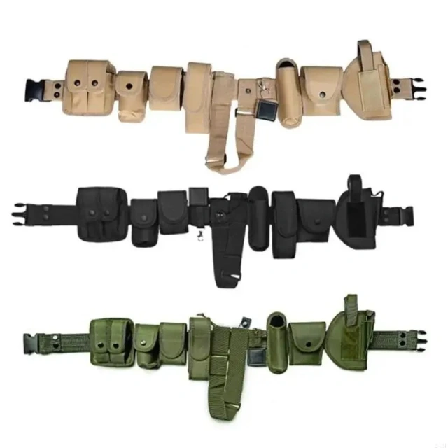 Camping and Everyday Use Sport Enthusiasts Multiple Pocket Tactical Waist Belt Fast Release Buckles Adjustable Belt for Hunting  Multifunctional Wear-resistant Elastic Stretch Belt Adjustable Durable No Metal Tactical Hiking Metal Free Belt