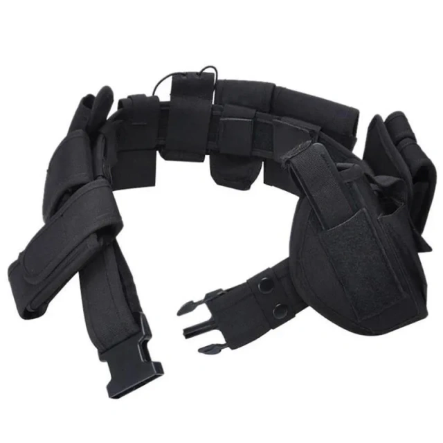 Durable Adjustable Tactical Waist Support Duty Utility Belts With Pouch Training Multifunctional Duty Tactical Belt  Wear-resistant Nylon high-quality Belts Men Women Web Style Strong Double durable outdoors Buckle Belt