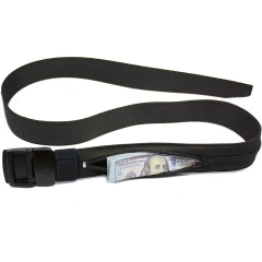Wear-resistant Travel Nylon Tactical Men with Zinc Alloy Buckle Security Money Belt with Hidden Money Pocket  High Quality Adjustable Training Men Tactical Belt Work Belts Nylon Web Tactical Belt with Automatic Slide Buckle