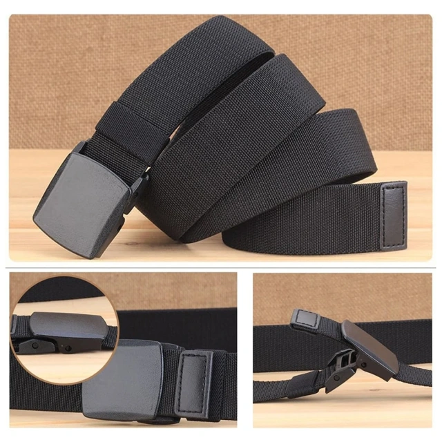 Wear-resistant Elastic Stretch High-quality Durable Belt Men's All Size No Metal Nylon Tactical Hiking Belt  High Quality Durable Tactical Belt Quick Release Metal Buckle Durable Heavy-Duty Nylon Riggers Belts