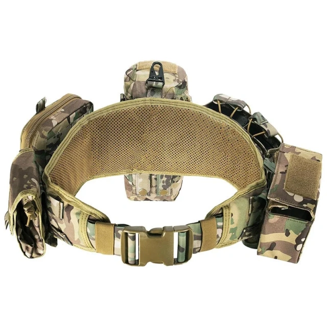 Lightweight High Duty Premium Multifunctional Tactical Battle Belts Quick-release Sport Enthusiasts Buckle Tactic Waist Belt  Wholesale Wear-resistant Unisex Tactical Belt Durable Narrow Width Elastic Stretch Webbing Micro Adjust Buckle