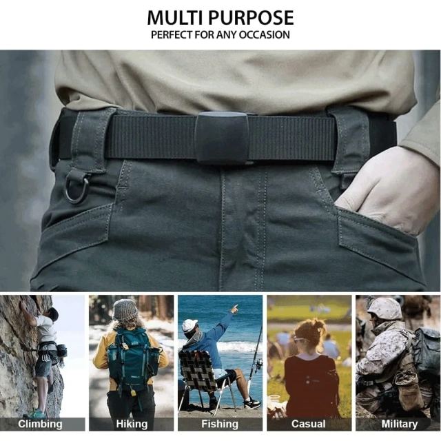 Durable Waterproof Multifunctional Nylon Belts High-quality Men Adjustable Canvas Tactical Men Belt  Adjustable Work Sports Nylon Web Golf Belt with Heavy Duty Seat Buckle Quick Release Tactical Belt
