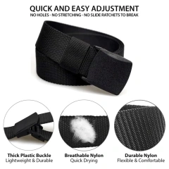Durable Waterproof Multifunctional Nylon Belts High-quality Men Adjustable Canvas Tactical Men Belt  Adjustable Work Sports Nylon Web Golf Belt with Heavy Duty Seat Buckle Quick Release Tactical Belt