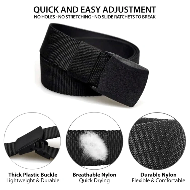 Durable Waterproof Multifunctional Nylon Belts High-quality Men Adjustable Canvas Tactical Men Belt  Adjustable Work Sports Nylon Web Golf Belt with Heavy Duty Seat Buckle Quick Release Tactical Belt