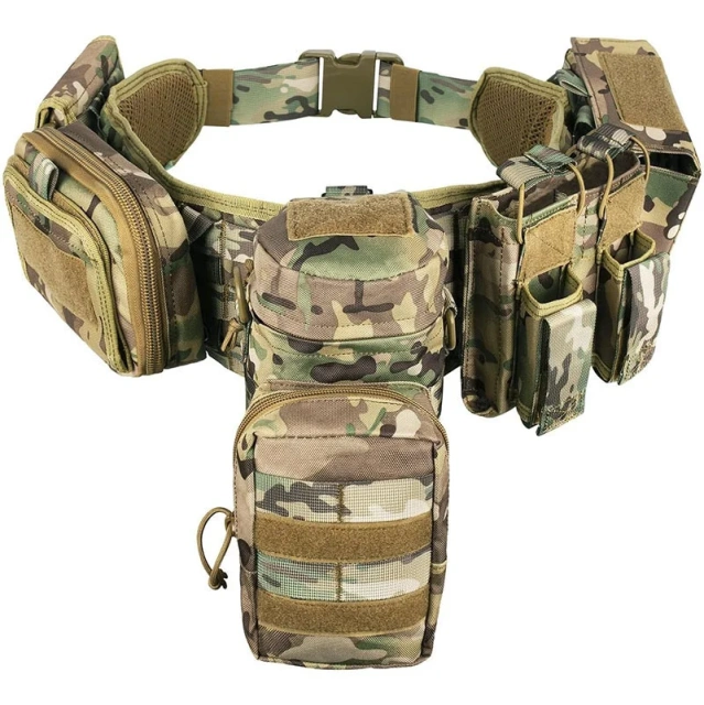 Lightweight High Duty Premium Multifunctional Tactical Battle Belts Quick-release Sport Enthusiasts Buckle Tactic Waist Belt  Wholesale Wear-resistant Unisex Tactical Belt Durable Narrow Width Elastic Stretch Webbing Micro Adjust Buckle
