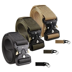Lightweight Tactical Belt Riggers Belts Men and Women Quick Release Heavy Duty Men and Women Tactical Belt  High Quality Ratchet Tactical Belts for Men Nylon Web Men Casual Belt for Jeans Pants Adjustable Belt with Slide Buckle
