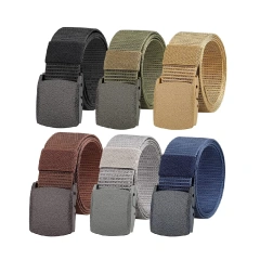 Durable Hot Selling Tactical Fashion Nylon Belt Lightweight Plastic Buckle Metal Free Tactical Belt  Wholesale Durable Work Nylon Web Hiking Belt with Heavy Duty Seat belts Buckle Quick Release Tactical Belt