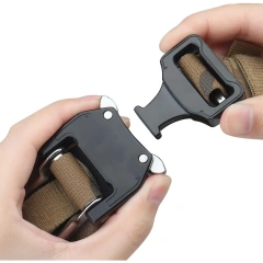Hot Selling Adjustable Sports Training  Lightweight Tactical Belts Men Quick Release Buckle Molle Outer Belt  Tactical Heavy Duty Reinforced Nylon Belt for Men Adjustable Webbing Strap with Metal Buckle Tactical Belts