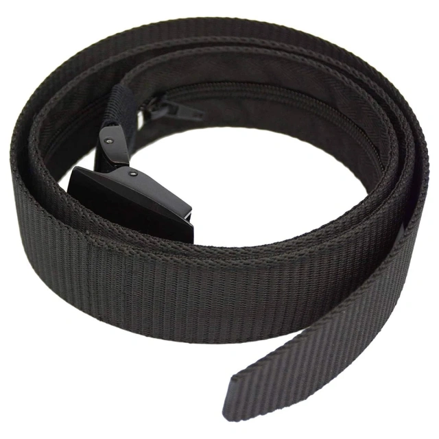 Wear-resistant Travel Nylon Tactical Men with Zinc Alloy Buckle Security Money Belt with Hidden Money Pocket  High Quality Adjustable Training Men Tactical Belt Work Belts Nylon Web Tactical Belt with Automatic Slide Buckle