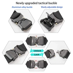 High Quality Durable Tactical Belts Nylon Web Work Belt with Heavy Duty Quick Release Tactical Belt  Adjustable Training Fashionable Tactical Belt Heavy Duty Webbing Quick-Release Buckle multifunctional Tactical Belt