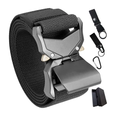 High Quality Durable Tactical Belts Nylon Web Work Belt with Heavy Duty Quick Release Tactical Belt  Adjustable Training Fashionable Tactical Belt Heavy Duty Webbing Quick-Release Buckle multifunctional Tactical Belt