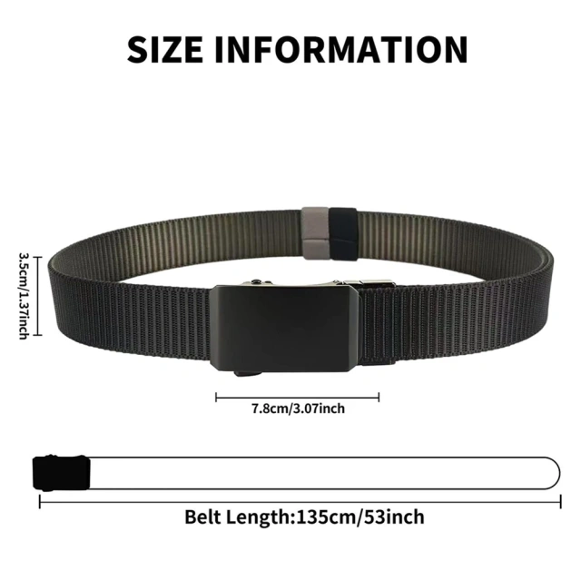 Wear-resistant Breathable Training Reversible Ratchet Belt Hiking Rigger Nylon Extra Thick Webbing Tactical Belt  Adjustable Training Nylon Tactical Plastic Buckle Belt high-quality Webbing Canvas Outdoor Sports Web Belt