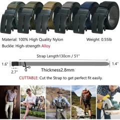 Adjustable Durable Training Sports Training Ratchet Belts Buckle Double-sided Nylon Strap Belts  Adjustable Training Tactical Belts Work Hiking Riggers Web Nylon Waistband Belt with Quick Release Metal Buckle