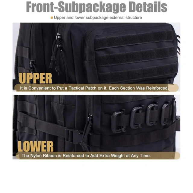 Custom Logo High Quality Tactical Rucksack Tactical Training Backpack for Outdoor Traveling Tactical Backpack  Sport Tactical Backpack Military Travel Hunting Gear Pack Outdoor Travel Rucksack