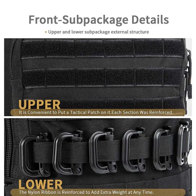 Large Tactical Backpack Heavy Duty Waterproof Tactical Hiking Bags Rucksack Tactical Backpacks for Climbing Outdoor Leisure Sling Chest Bag Cross body Military Cycling Bag Portable Sling Day pack