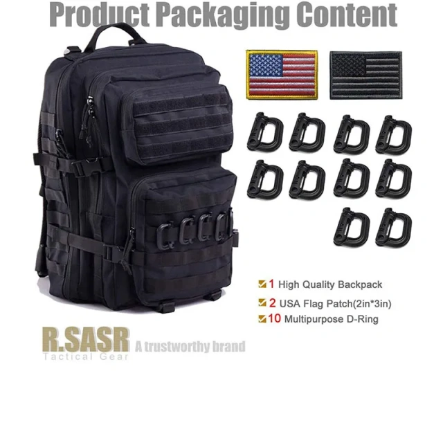 Custom Logo High Quality Tactical Rucksack Tactical Training Backpack for Outdoor Traveling Tactical Backpack  Sport Tactical Backpack Military Travel Hunting Gear Pack Outdoor Travel Rucksack