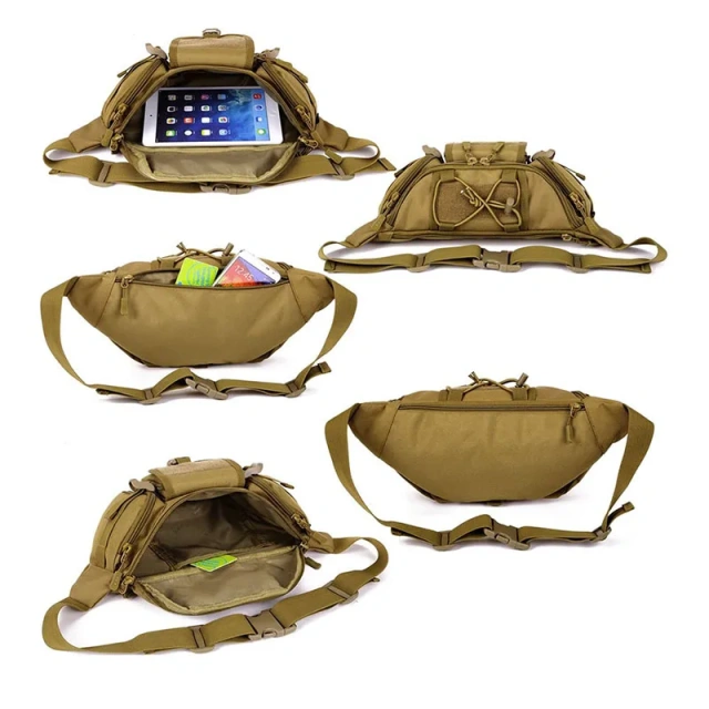 Cycling Camping Hiking Hunting Tactical Waist Pack Portable Tactical Pack Outdoor Travel Tactical Chest Bag for Daily