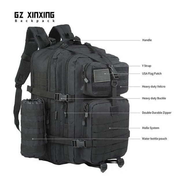 Large Tactical Backpack Heavy Duty Waterproof Tactical Hiking Bags Rucksack Tactical Backpacks for Climbing Outdoor Leisure Sling Chest Bag Cross body Military Cycling Bag Portable Sling Day pack
