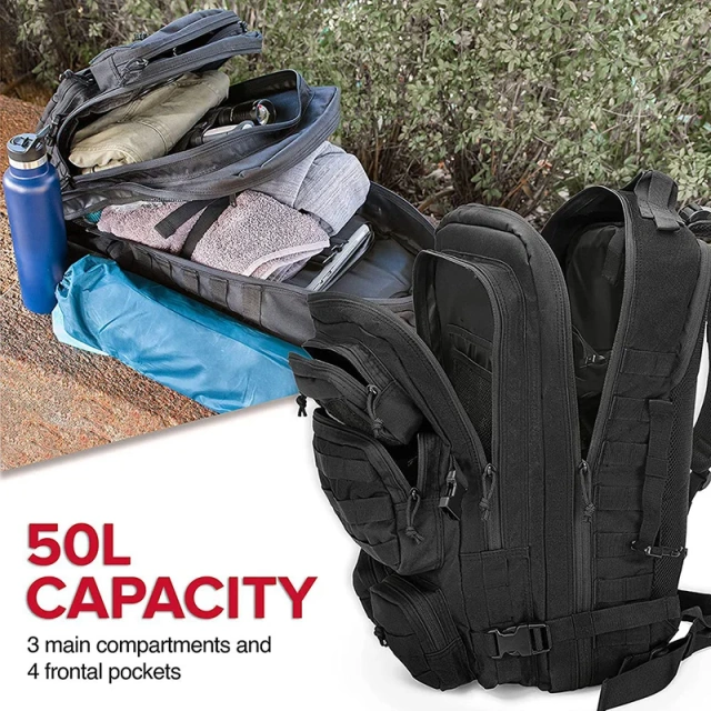 Factory Direct Sales Outdoor Waterproof Hiking Survival Backpack High Capacity Sport Tactical Backpack Men's Assault Backpack  Men's fitness bag  Travel sports bag  Practical kit