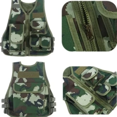 Hot Selling High Quality Children Training Vest Outdoor Tactical Hunting Vest for Kids Adjustable Kids Tactical Vest  Oversized Training Vest Adjustable Breathable Assault Training Vest with Detachable Belt and Holster
