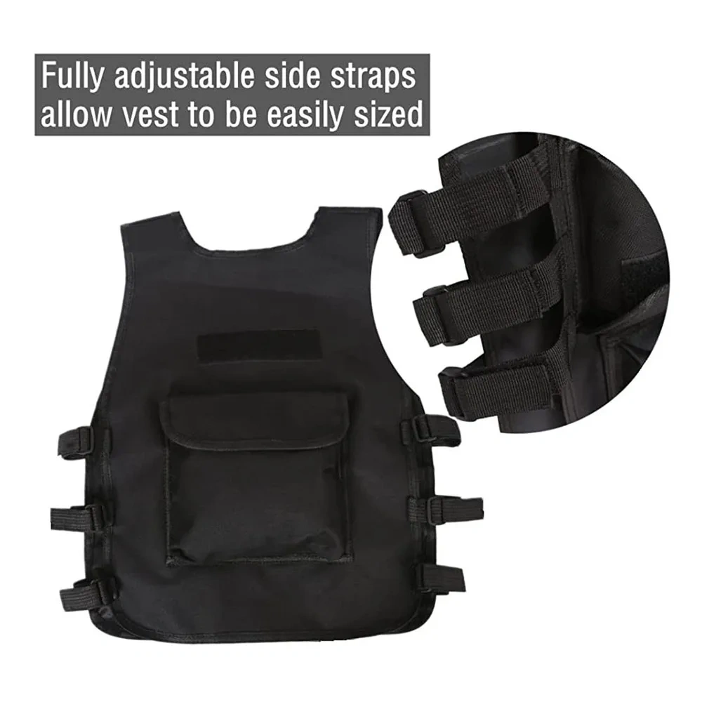 Hot Selling High Quality Children Training Vest Outdoor Tactical Hunting Vest for Kids Adjustable Kids Tactical Vest  Oversized Training Vest Adjustable Breathable Assault Training Vest with Detachable Belt and Holster
