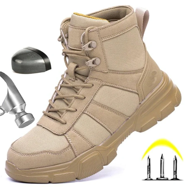 Lightweight Men Tactical Oxford Work Boots Indestructible Shoes wear-resistant Puncture-Proof Sneakers Footwear Work boots