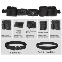 Premium Training Multifunctional Tactical Waist Belt Wear-resistant Duty Tactical Waist Equipment Outdoor Hunting Girdle Pouch  Practical high density Material Tactical Belt Outdoor Multifunctional Detachable Adjustable Belt Set for Tactical