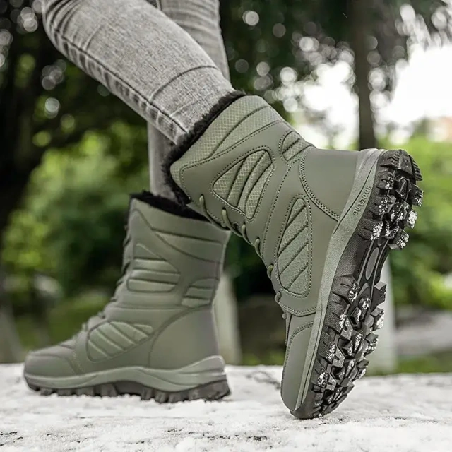 Fashionable Warm Snow Boots Men's Plush Lace-Up Winter Boot Comfort Platform Outdoor Wear-resistant Tactical Oxford Boots Durable Waterproof Tactical Safety Boots Outdoor Men Work Boots Anti-smash Stab-resistant Safety Oxford wear-resistant Boot