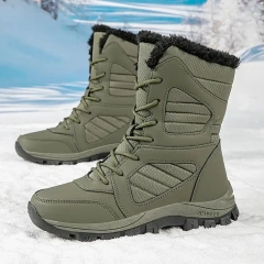Fashionable Warm Snow Boots Men's Plush Lace-Up Winter Boot Comfort Platform Outdoor Wear-resistant Tactical Oxford Boots Durable Waterproof Tactical Safety Boots Outdoor Men Work Boots Anti-smash Stab-resistant Safety Oxford wear-resistant Boot