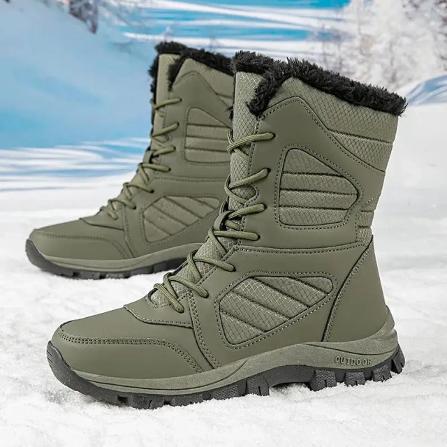 Fashionable Warm Snow Boots Men's Plush Lace-Up Winter Boot Comfort Platform Outdoor Wear-resistant Tactical Oxford Boots Durable Waterproof Tactical Safety Boots Outdoor Men Work Boots Anti-smash Stab-resistant Safety Oxford wear-resistant Boot