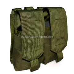 Olive EMDOM CQB AK-M4 Double Mag Pouch Molle System Tactical Molle Revolver Holster Universal Shot Speed Loader Accessory Bag Small Mag Double Pouch Conceal Holder Tool Pouch