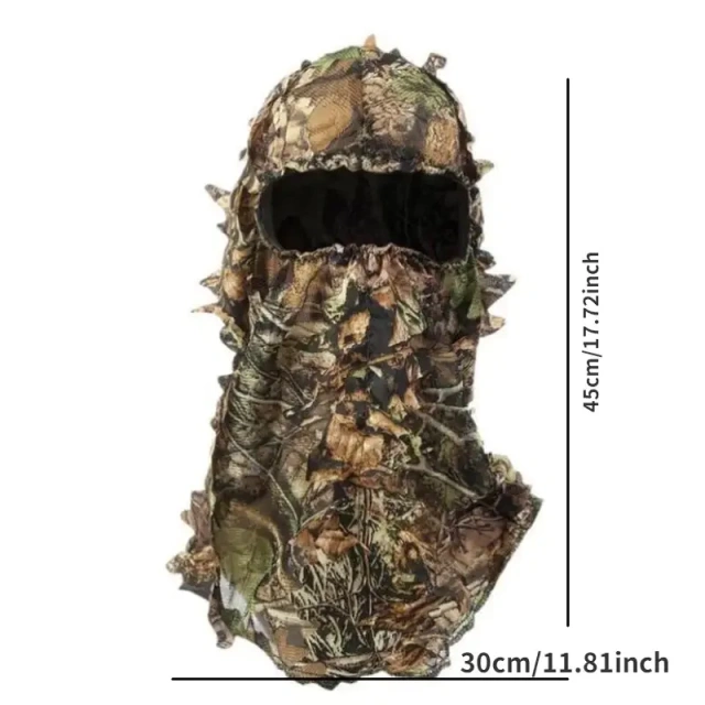 Full Face Mask Headwear Quality Tactical Mask Camouflaged Outdoor Hunting Face Masks Camouflage Headgear Hunting Headgear Full Face Mask 3D Leaf Camouflage Headgear for Hunting