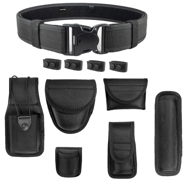 Waterproof Nylon Multifunctional Waist Belt Seven Piece Set for Duty Patrol Security Equipment Fixed Waist Bag Tactical belt  High Quality Multi Function Mountaineering Tactical Belt with Accessories high density Material Duty Belts With Tool Pouches