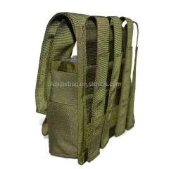 Olive EMDOM CQB AK-M4 Double Mag Pouch Molle System Tactical Molle Revolver Holster Universal Shot Speed Loader Accessory Bag Small Mag Double Pouch Conceal Holder Tool Pouch