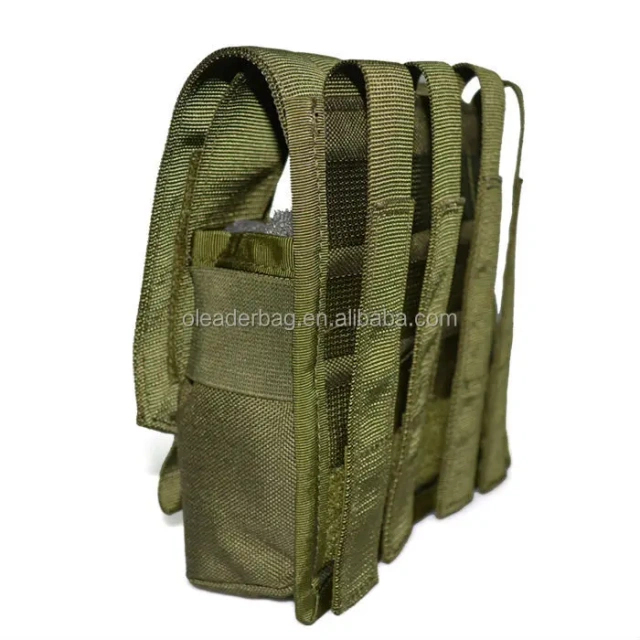Olive EMDOM CQB AK-M4 Double Mag Pouch Molle System Tactical Molle Revolver Holster Universal Shot Speed Loader Accessory Bag Small Mag Double Pouch Conceal Holder Tool Pouch