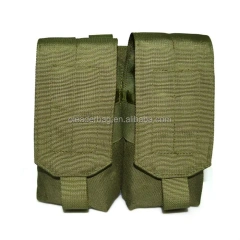 Olive EMDOM CQB AK-M4 Double Mag Pouch Molle System Tactical Molle Revolver Holster Universal Shot Speed Loader Accessory Bag Small Mag Double Pouch Conceal Holder Tool Pouch